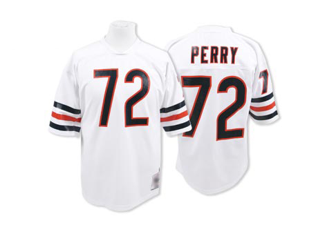 Chicago Bears Authentic White Men William Perry Road Jersey NFL Football 72 Throwback